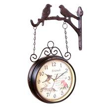 European-Style Double Sided Wall Clock Creative Classic Clock Monochrome Home Decoration Two Side Bird Iron Quartz Antique Sty 2024 - buy cheap