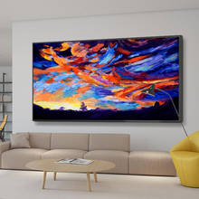 Скандинавская масляная живопись пейзажа, акварельная картина на холсте с изображением цветного неба, для гостиной, коридора, офиса, украшение для дома 2024 - купить недорого