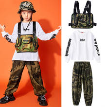 Roupa de hip hop camuflada para meninos e meninas, macacão com camuflagem, roupa para dança de rua e hip-hop, vestuário de jazz bl5671 2024 - compre barato