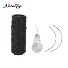 Nunify 50 Meters Black Weave Thread For Brazilian Indian Hair Weft Extension Weaving Type Curved Thread Sewing Salon Styling 2024 - buy cheap