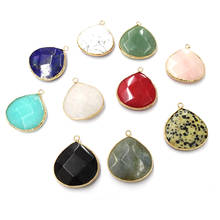 Natural Stone Agates Pendants Water drop shape Pendant for Jewelry Making Diy necklace accessories Size 29x33mm 2024 - buy cheap