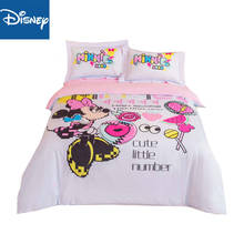 Disney-edredón de Mickey y Minnie Mouse para niños, ropa de cama de algodón, tamaño queen, 3/4/5 unidades 2024 - compra barato