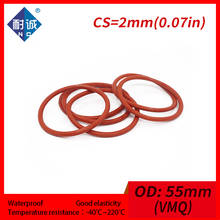 1PC/lot Silicone rubber oring VMQ CS 2mm OD55mm Gasket Silicone O-ring waterproof Silica gel 2024 - buy cheap