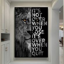 Modern Motivationa Artwork Wild Lion Letter Quote Art Posters and Prints on Canvas Painting Decorative Wall Art Pictures 2024 - buy cheap