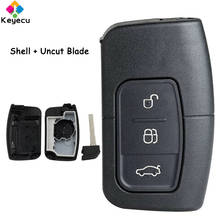 Keyecu capa de controle remoto inteligente, substituição de chave de carro com 3 botões fob para ford focus mondeo galaxy kuga s-max 2024 - compre barato