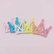 30Pcs/Lot Glitter Little Princess Crown Padded Appliques For DIY Clothes Hat Headdress Headband Hair Clip Accessories Patches 2024 - buy cheap