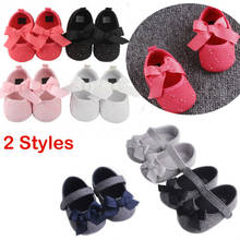 Cute Baby Girl Crib Shoes Newborn Bowknot Soft Sole  Anti-slip Prewalker Causal Sneakers Shoes 0-18 Months 2024 - buy cheap