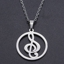 Music Note Stainless Steel Charm Necklace for Women Fashion Jewelry Necklaces Wholesale Accept OEM Order Dainty Steel Necklaces 2024 - buy cheap