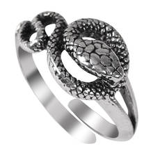 Anel de cobra de metal para homens e mulheres, anel retrô e ajustável de liga metálica com abertura, presente de joia, novo, 2020 2024 - compre barato