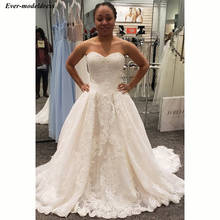 Милое Свадебное платье с кружевной аппликацией на молнии и пуговице, ТРАПЕЦИЕВИДНОЕ свадебное платье для невесты, Vestido De Noiva 2020 2024 - купить недорого