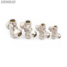 4 6 8 10 12mm Pipe OD 4way Brass oil Compression Tube Pipe Fittings Connector 2024 - buy cheap