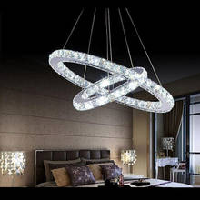 fashion selling 2 ring combination led crystal chandelier Modern bedroom K9 crystal lamp led lustre light Free shipping 30--40CM 2024 - buy cheap