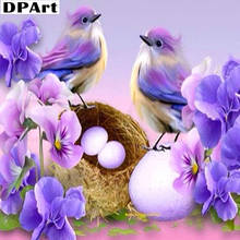 Diamond Painting Full Square/Round Drill Purple Birds and Flowers 5D Daimond Painting Embroidery Cross Stitch Rhinestone Y082 2024 - buy cheap