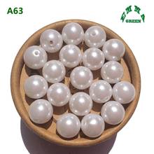 Beads for Jewelry Making A63 White Pearl Bead Round Beads 6mm to 30mm Pearls Bead Chunky Bead for Bracelets Loose Bead for kids 2024 - buy cheap