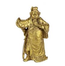Copper Statue brass copper Wu Caishen Guan Yu Buddha statue Decoration Lucky Town house Home Crafts 2024 - buy cheap