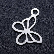 10pcs/lot Butterfly Hollow DIY Jewelry Charms Wholesale 100% Stainless Steel AAAAA Quality Pendant Charm for Necklace Making 2024 - buy cheap