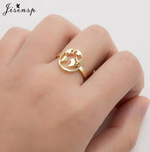 Jisensp Vintage Stainless Steel Wide World Map Finger Rings Geometric Circle Ring Female Wedding Ring for Women Traveler Gift 2024 - buy cheap