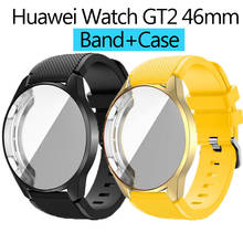 Band+case for Huawei Watch GT2 46mm strap silicone watchband Case Protect Cover TPU Bumper for Watch GT 2 46mm cases Frame 2024 - buy cheap