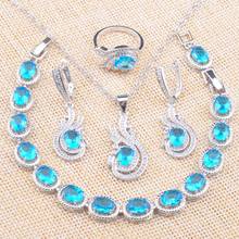 Silver Color Jewelry Sets For Women Crystal 2020 Fashion Earrings Rings Bracelet Necklace christmas gift korean jewelry YZ0721 2024 - buy cheap