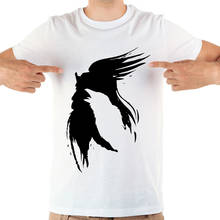 Camiseta informal para hombre, ropa de calle unisex, con silueta de cuervo, demonio enano, color blanco, novedad de 2019 2024 - compra barato