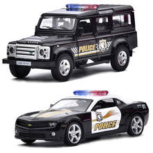 Simulação 1:36 série polícia veículo off-road e modelo liga carro esporte, die-cast metal door pull back modelo, frete grátis 2024 - compre barato