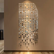 Adesivo de parede de espelho acrílico 3d, adesivo tridimensional, de parede, decoração de quarto, sala de estar, traseira, adesivo 2024 - compre barato