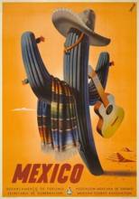 Póster de seda con impresión de película artística de viaje mexicana Vintage 1945, decoración de pared del hogar, 24x36 pulgadas 2024 - compra barato