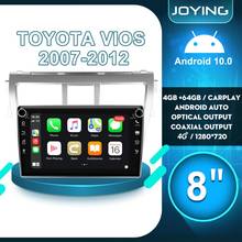 Central multimídia automotiva para toyota vios 2007, 2012, android 10, rádio estéreo, 8 espaços, suporta câmera de visão traseira carplay dvr, obd2 2024 - compre barato