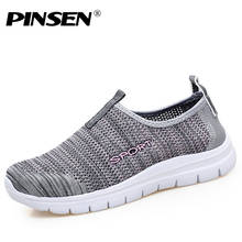 PINSEN-zapatos planos de malla transpirable para mujer, zapatillas informales sin cordones para caminar al aire libre, estilo veraniego, 2020 2024 - compra barato