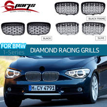 G-Parts Pair ABS Diamond Grill Front Bumper Grille Overlay Kidney Racing Grilles For BMW 1 Series F20 116i 118i 2012 2013 2014 2024 - buy cheap