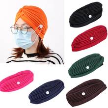 2020 fashion muslim turban hat with buttons solid color women wrap head scarf innner hijabs Indian bonnet hijab underscarf caps 2024 - buy cheap