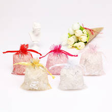 50 unids/lote de bolsas de Organza con diseño de mariposa, bolsas pequeñas para embalaje de joyería, bolsas de regalo con cordón para recuerdos de boda, bolsas y bolsas de cm 2024 - compra barato