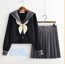 Japanese School Uniform For Girls Sweet Lolita Sailor Korean Uniforms Cosplay  Long Sleeve Shirt Pleated Skirt Student Set 2024 - buy cheap