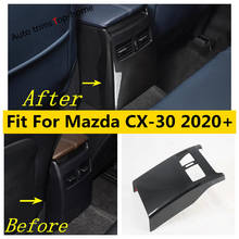 Para mazda CX-30 2020 2021 caixa de apoio de braço traseiro ar ac saída de ventilação anti-kick board decoração capa guarnição acessórios fibra de carbono interior 2024 - compre barato