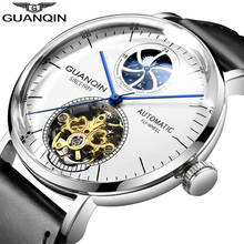Guanqin-relógio de pulso masculino luxo, mecânico, automático, pulseira de couro 2024 - compre barato