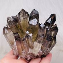 Chá natural cristal cluster mineral espécime smokey quartzo cura pedras decoração da sua casa 2024 - compre barato