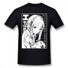 Camiseta de manga corta para hombre, ropa de Re Zero, Starting Life in Another World, Satella Puck Rem, Anime, camiseta roja, moda Emilia 2024 - compra barato