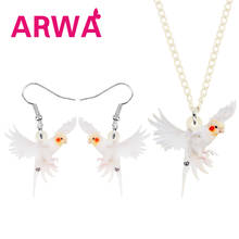 ARWA-pendientes acrílicos con forma de cacatúa para mujer y niña, joyería de pavo real, Animal, pájaro, collar, regalo 2024 - compra barato