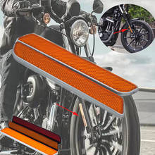 Reflector de horquilla delantera para motocicleta, deslizador de patas inferiores, advertencia de seguridad para Harley Dyna Softail Sportster 136 883 Fatboy, 1200x21MM 2024 - compra barato