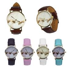 Relógio feminino pulseira de couro, relógio analógico quartz 2024 - compre barato