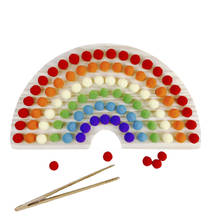 Wooden Rainbow Board Toy Clip Beads Game Baby Montessori Color Sorting Sensory Educational Toys Gift For Kids Children 2024 - buy cheap
