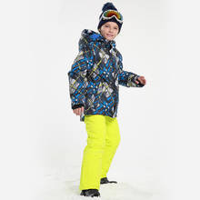 Trajes de Snowboard para niños, ropa de esquí para exteriores, chaquetas con capucha, conjuntos de pantalones, traje deportivo cálido de invierno para niños 2024 - compra barato