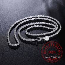 Colar feminino com corda 925 prata esterlina/dafa, 3mm, presente para festa, moda personalidade, colar 2024 - compre barato