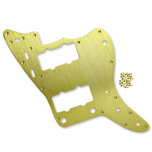 FLEOR Gold Aluminum Metal Electric Guitar Pickguard Scratch Plate 1Ply & Screws for Vintage US Jazzmaster Guitar Accessories 2024 - buy cheap