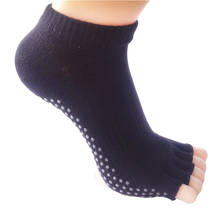 1 пара, женские и мужские хлопковые носки для йоги, силиконовые Нескользящие носки с полупальцами, с рукояткой для занятий йогой, фитнесом, балетом, пилатесом, танцами 2024 - купить недорого