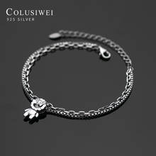 Colusiwei-pulsera de plata de primera ley con forma de León para mujer, brazalete, plata esterlina 925, estilo Retro, cadena doble, joyería fina, 2020 2024 - compra barato