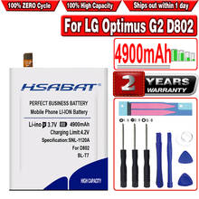 HSABAT BL-T7 Battery 4900mAh for LG Optimus G2 D802 D803 4G LTE D800 D801 LS980 battery BLT7 BL T7 for lg T7 Battery 2024 - buy cheap