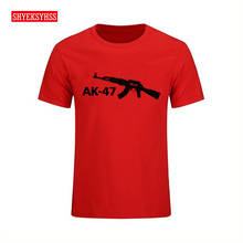 Fun Design AK47 Gun Cartoon T shirt Fashion O-Neck Cotton Tshirt Kalashnikov AK 47 Alphabet Printing Men T-shirt Streetwear tees 2024 - buy cheap