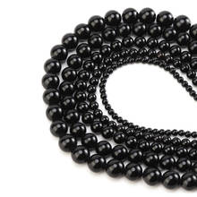 Xinyao-Cuentas de ónix negro Natural, piedra arenisca suelta, cuentas de joyería adecuadas para fabricación de joyas DIY 2024 - compra barato