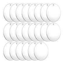 22 Pieces Acrylic Blanks Clear Ornaments Blanks Acrylic Round Circle Disc with Hole Acrylic Blank for Keychain 2024 - buy cheap